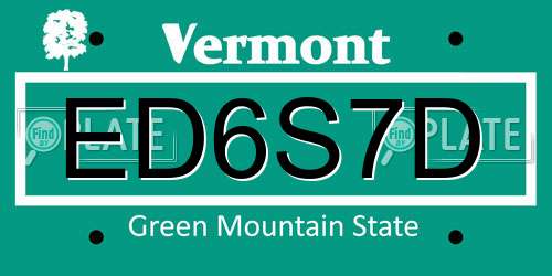 ED6S7D Vermont License Plate