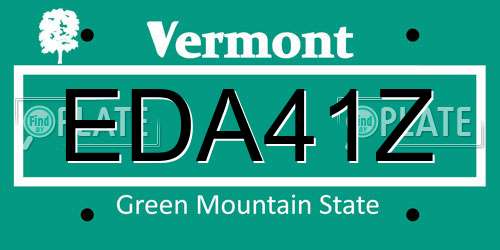 EDA41Z Vermont License Plate