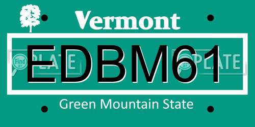 EDBM61 Vermont License Plate