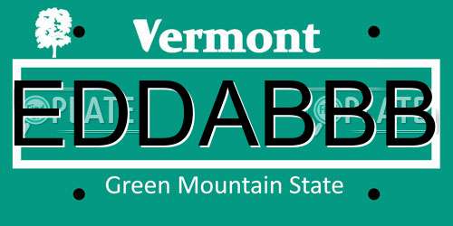 EDDABBB Vermont License Plate