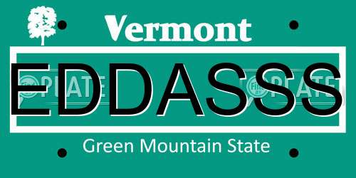 EDDASSS Vermont License Plate