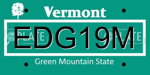 EDG19M Vermont License Plate