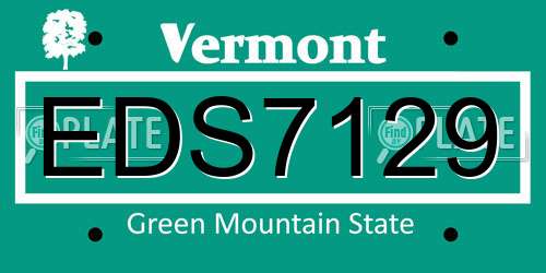 EDS7129 Vermont License Plate