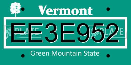 EE3E952 Vermont License Plate