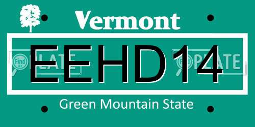 EEHD14 Vermont License Plate