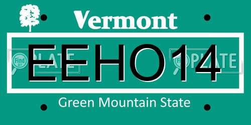 EEHO14 Vermont License Plate