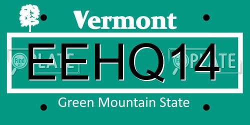 EEHQ14 Vermont License Plate