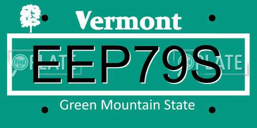 EEP79S Vermont License Plate