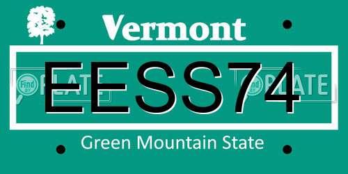 EESS74 Vermont License Plate