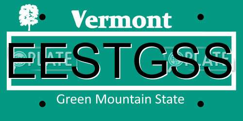EESTGSS Vermont License Plate