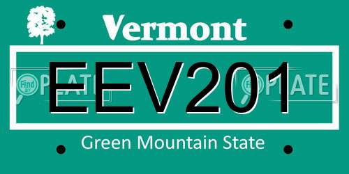 EEV201 Vermont License Plate