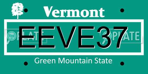 EEVE37 Vermont License Plate