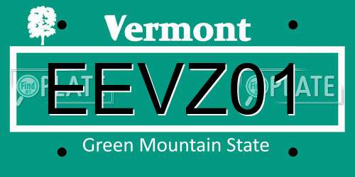 EEVZ01 Vermont License Plate