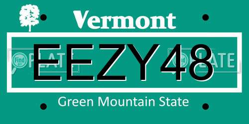 EEZY48 Vermont License Plate