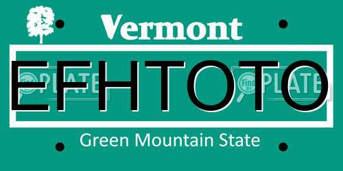 EFHTOTO Vermont License Plate