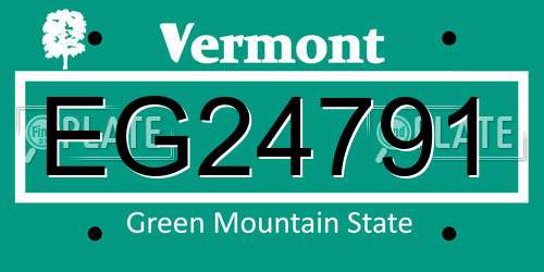 EG24791 Vermont License Plate