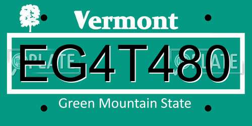EG4T480 Vermont License Plate