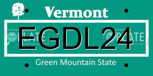 EGDL24 Vermont License Plate