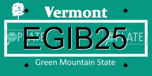 EGIB25 Vermont License Plate