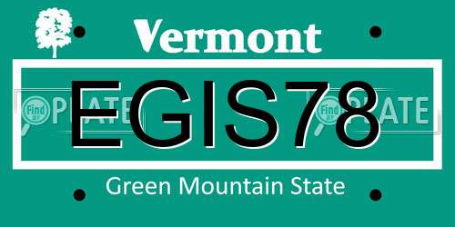EGIS78 Vermont License Plate