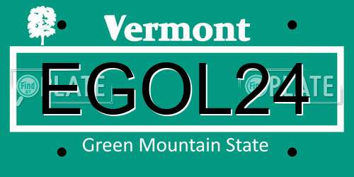 EGOL24 Vermont License Plate