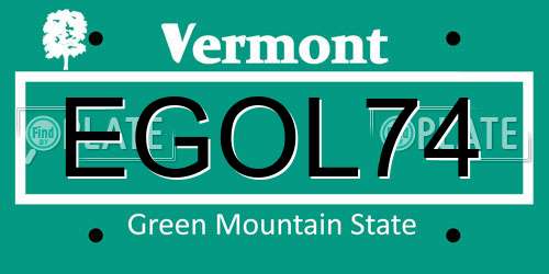 EGOL74 Vermont License Plate
