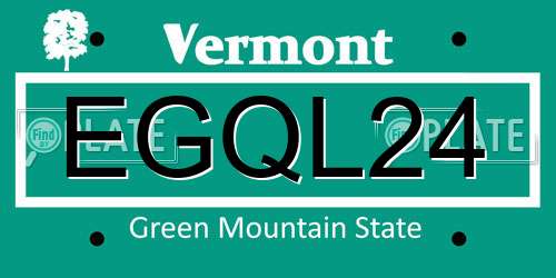EGQL24 Vermont License Plate