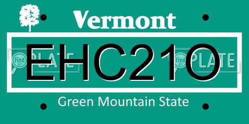 EHC21O Vermont License Plate