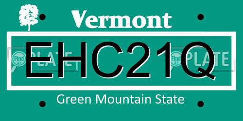 EHC21Q Vermont License Plate