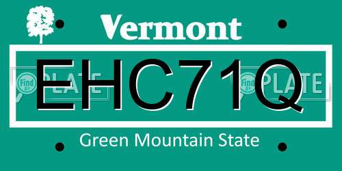 EHC71Q Vermont License Plate