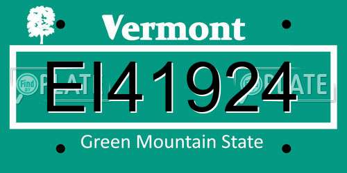 EI41924 Vermont License Plate