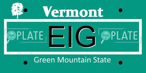 EIG Vermont License Plate