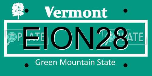 EION28 Vermont License Plate