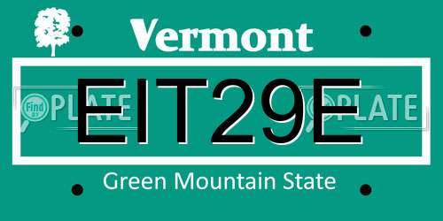 EIT29E Vermont License Plate