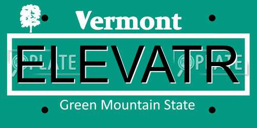 ELEVATR Vermont License Plate