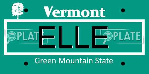 ELLE Vermont License Plate