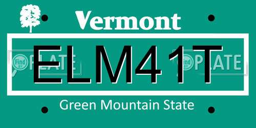 ELM41T Vermont License Plate