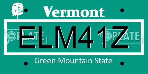 ELM41Z Vermont License Plate