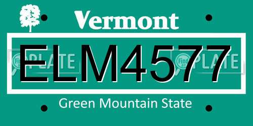 ELM4577 Vermont License Plate
