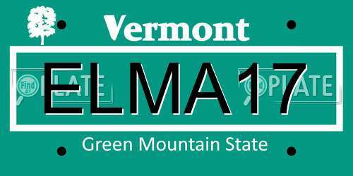 ELMA17 Vermont License Plate