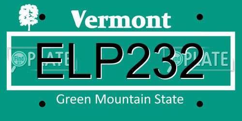 ELP232 Vermont License Plate