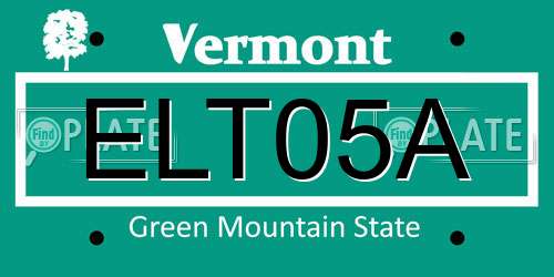 ELT05A Vermont License Plate
