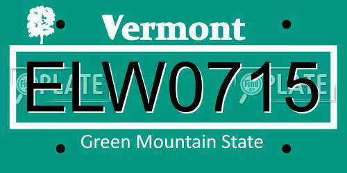 ELW0715 Vermont License Plate