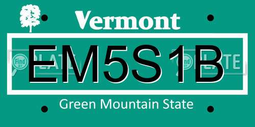 EM5S1B Vermont License Plate