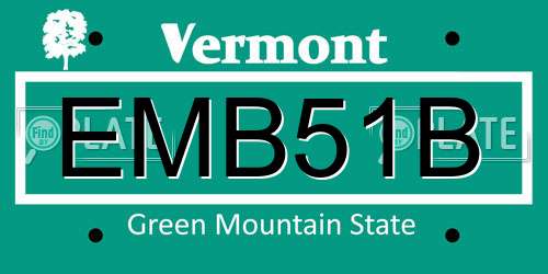 EMB51B Vermont License Plate