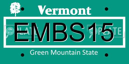 EMBS15 Vermont License Plate