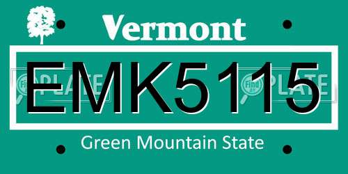 EMK5115 Vermont License Plate