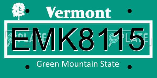 EMK8115 Vermont License Plate