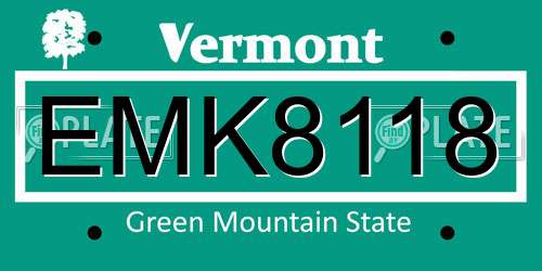 EMK8118 Vermont License Plate