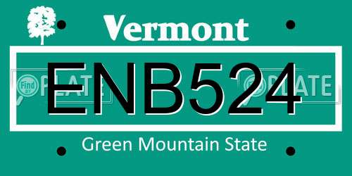 ENB524 Vermont License Plate